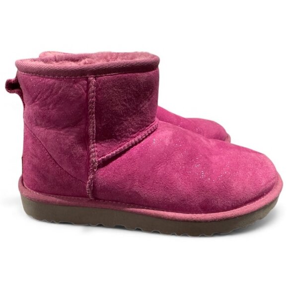 ✨ UGG Classic Mini “Milky Way” Pink Raspberry Sparkle Boots - Women’s Size 7 - Picture 3 of 7